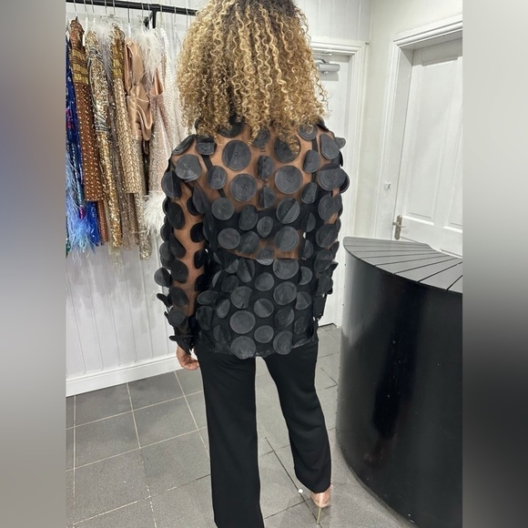 Women’s Gracia Mesh Splicing Button-Down Top - Picture 11 of 12